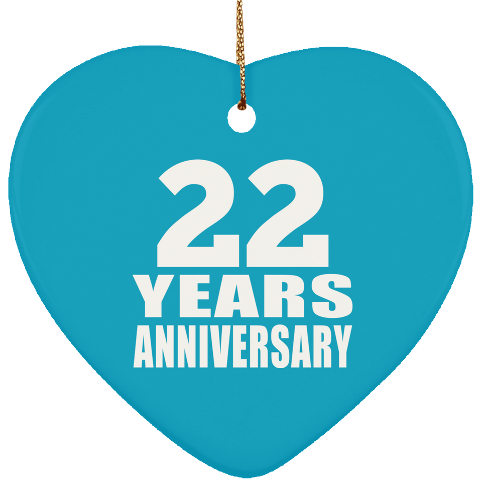 22nd Anniversary 22 Years - Heart Ornament