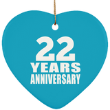 22nd Anniversary 22 Years - Heart Ornament