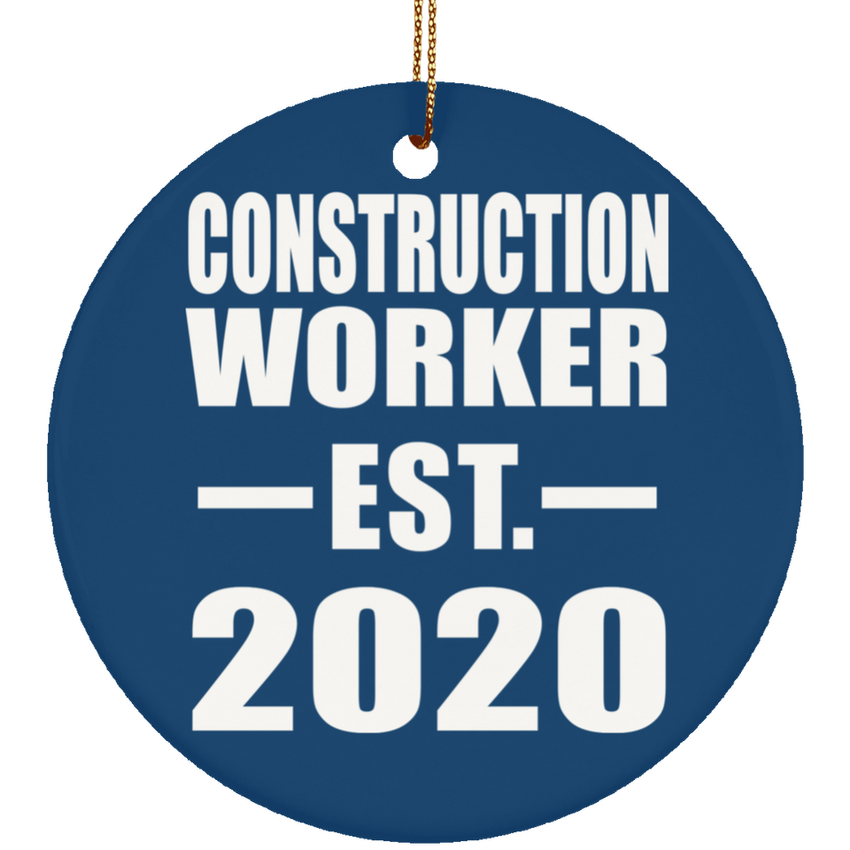 Construction Worker Established EST. 2020 - Circle Ornament