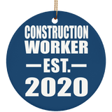 Construction Worker Established EST. 2020 - Circle Ornament