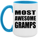Most Awesome Gramps - 15oz Accent Mug Blue