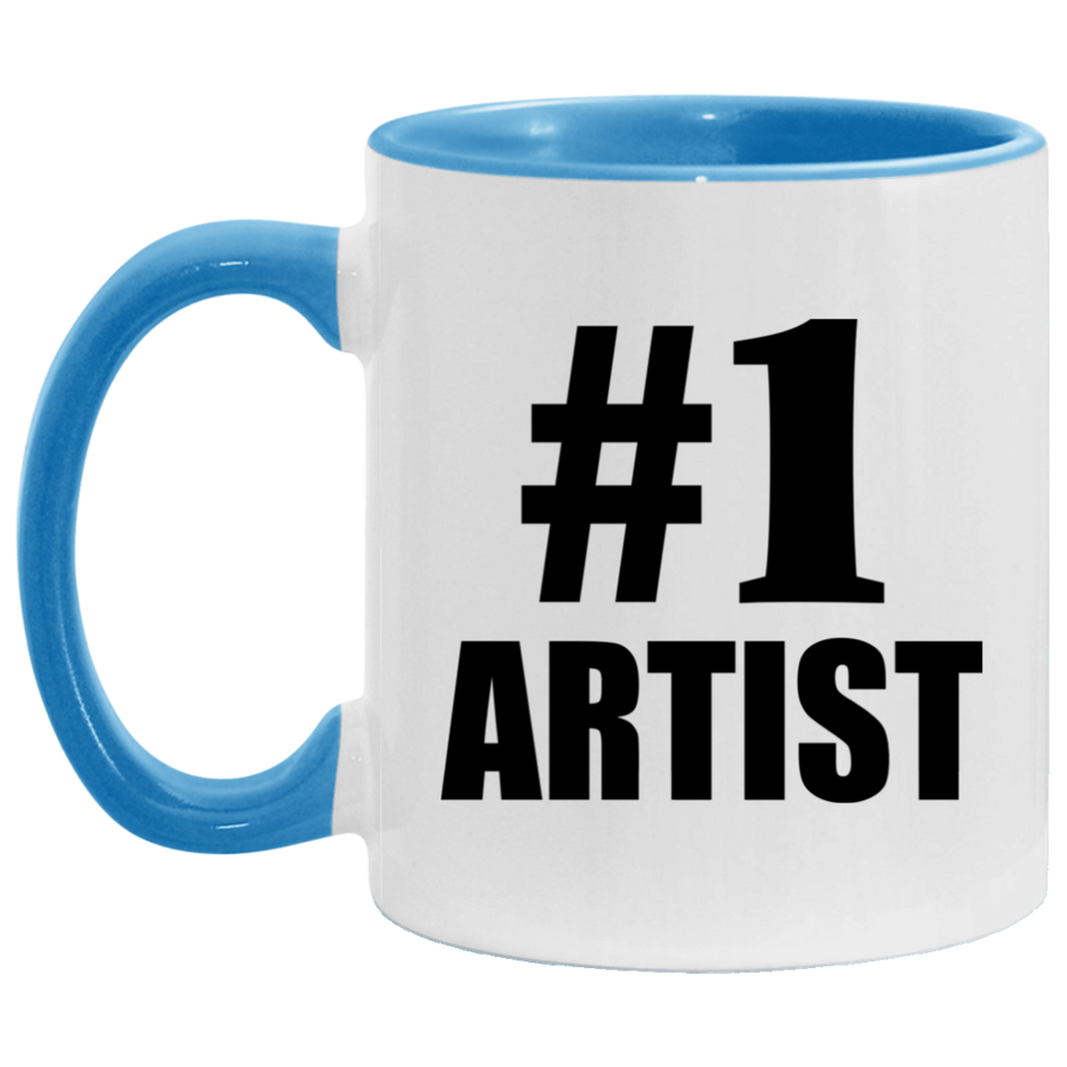 Number One #1 Artist - 11oz Accent Mug Blue