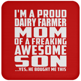Proud Dairy Farmer Mom Of Awesome Son - Drink Coaster