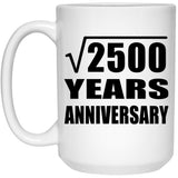 50th Anniversary Square Root of 2500 Years Anniversary - 15oz Coffee Mug