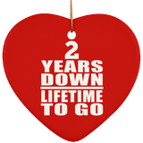 2nd Anniversary 2 Years Down Lifetime To Go - Heart Ornament