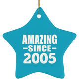19th Birthday Amazing Since 2005 - Star Ornament