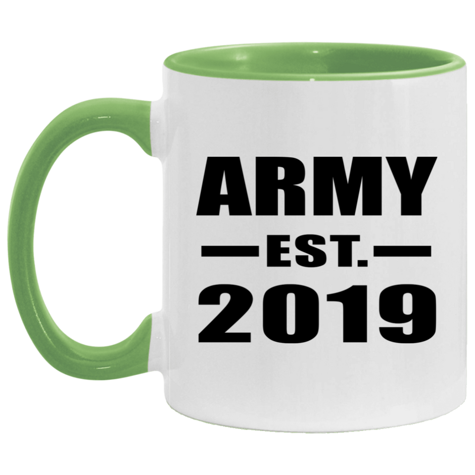 Army Established EST. 2019 - 11oz Accent Mug Green