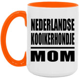 Nederlandse Kooikerhondje Mom - 15oz Accent Mug Orange