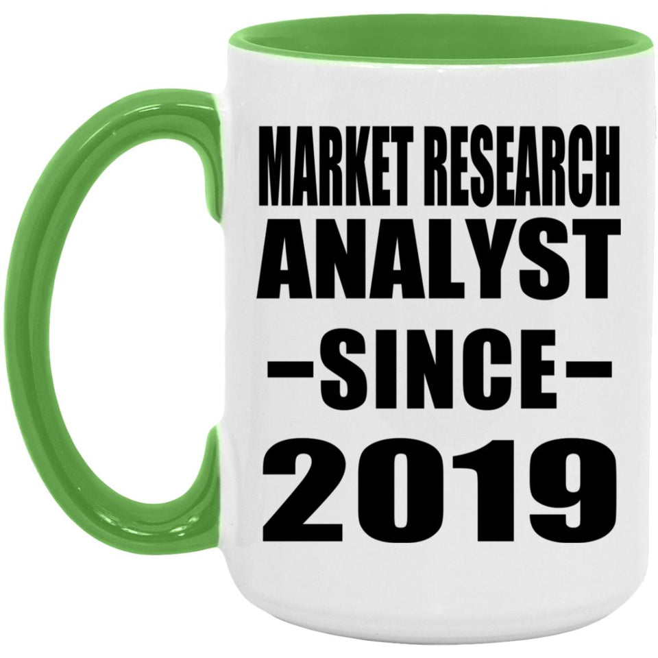 Market Research Analyst Since 2019 - 15oz Accent Mug Green