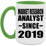 Market Research Analyst Since 2019 - 15oz Accent Mug Green