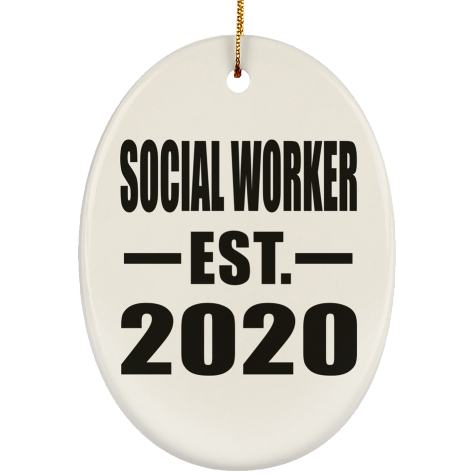 Social Worker Established EST. 2020 - Oval Ornament