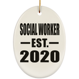Social Worker Established EST. 2020 - Oval Ornament