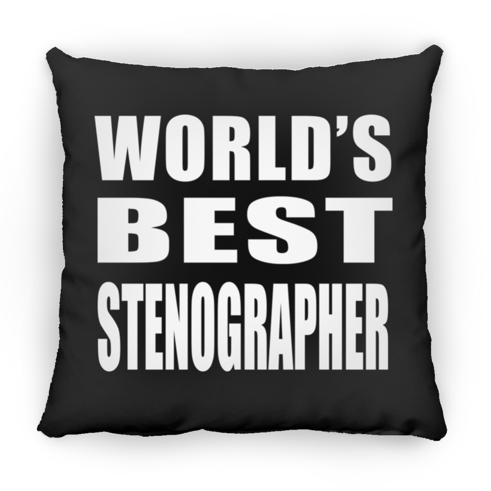 World's Best Stenographer - Throw Pillow Black