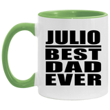 Julio Best Dad Ever - 11oz Accent Mug Green