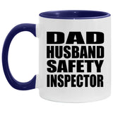 Dad Husband Safety Inspector - 11oz Accent Mug Purple