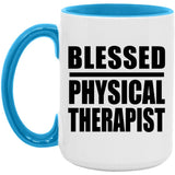 Blessed Physical Therapist - 15oz Accent Mug Blue