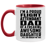 Proud Flight Attendant Dad Of Awesome Daughter - 11oz Accent Mug Red