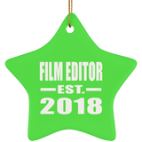 Film Editor Established EST. 2018 - Star Ornament