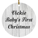 Vickie Baby's First Christmas - Circle Ornament F