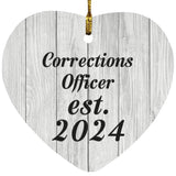 Corrections Officer Established Est. 2024 - Heart Ornament F