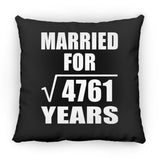 69th Anniversary Married For Square Root of 4761 Years - Throw Pillow Black