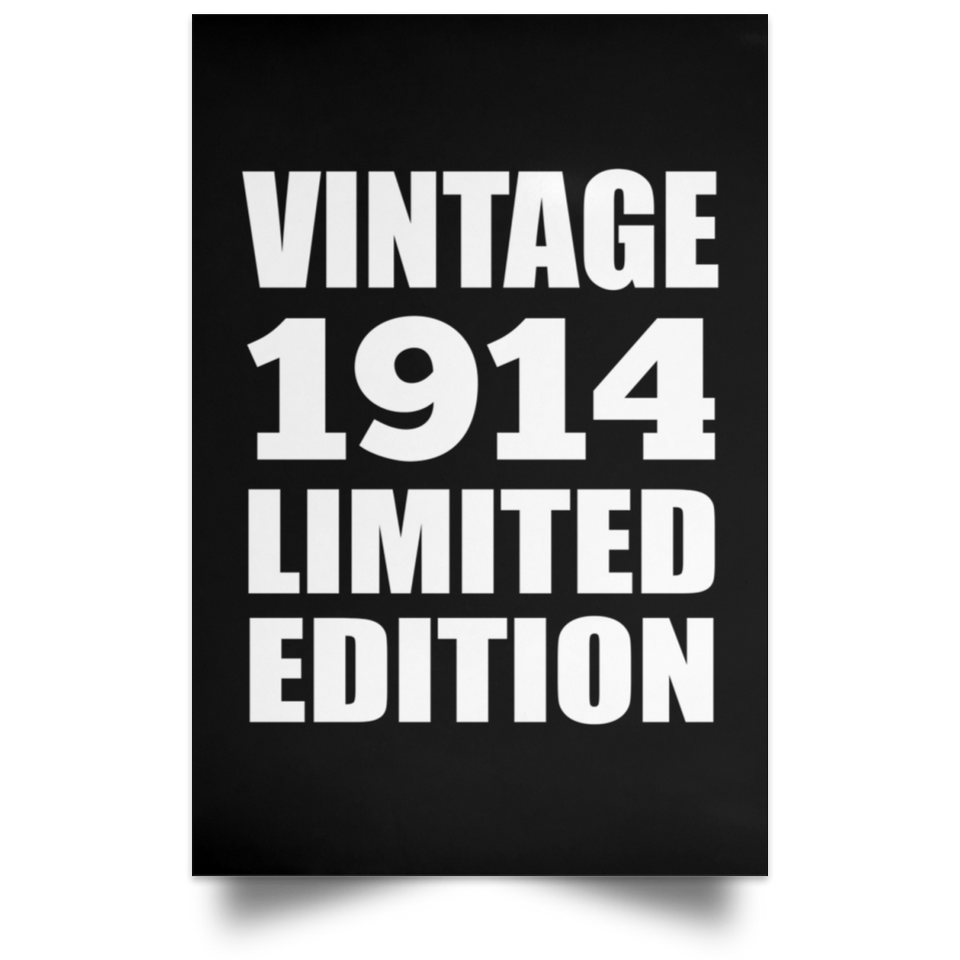 110th Birthday Vintage 1914 Limited Edition - Poster Portrait
