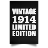 110th Birthday Vintage 1914 Limited Edition - Poster Portrait