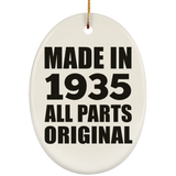 89th Birthday Made in 1935 All Parts Original - Oval Ornament