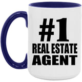 Number One #1 Real Estate Agent - 15oz Accent Mug Purple