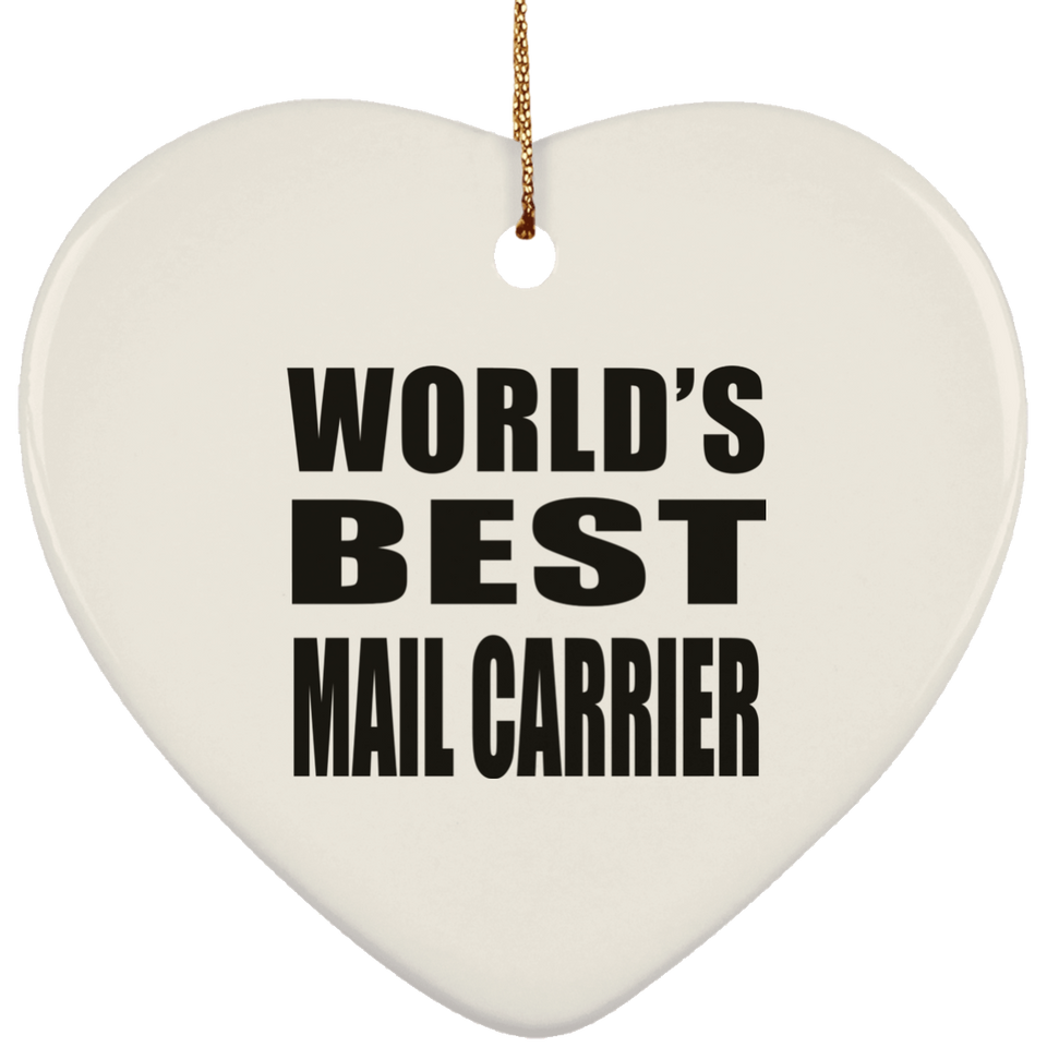 World's Best Mail Carrier - Heart Ornament