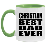 Christian Best Dad Ever - 11oz Accent Mug Green