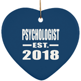 Psychologist Established EST. 2018 - Heart Ornament