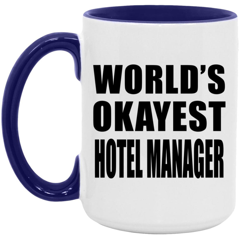 World's Okayest Hotel Manager - 15oz Accent Mug Purple