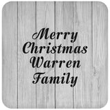 Merry Christmas Warren Family - Drink Coaster F