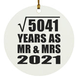 71st Anniversary Square Root of 5041 Years As Mr & Mrs 2021 - Circle Ornament