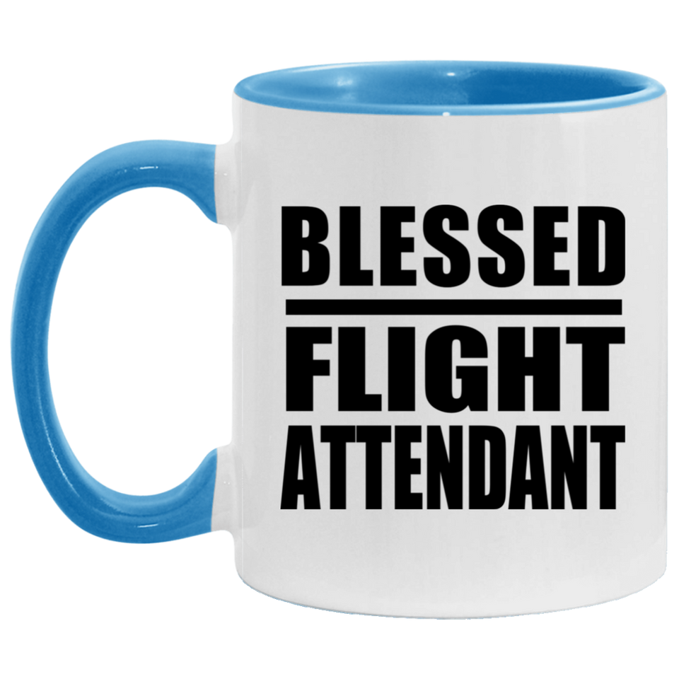 Blessed Flight Attendant - 11oz Accent Mug Blue