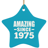 49th Birthday Amazing Since 1975 - Star Ornament