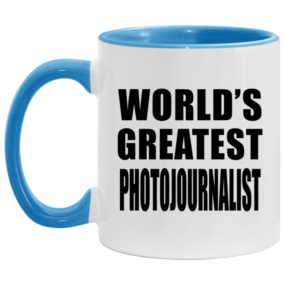 World's Greatest Photojournalist - 11oz Accent Mug Blue