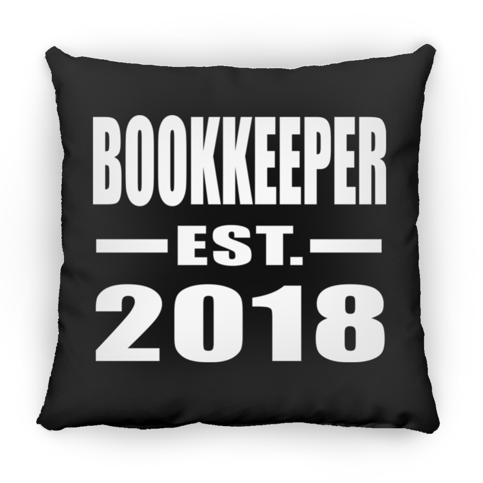 Bookkeeper Established EST. 2018 - Throw Pillow Black