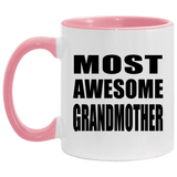 Most Awesome Grandmother - 11oz Accent Mug Pink