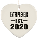 Entrepreneur Established EST. 2020 - Heart Ornament