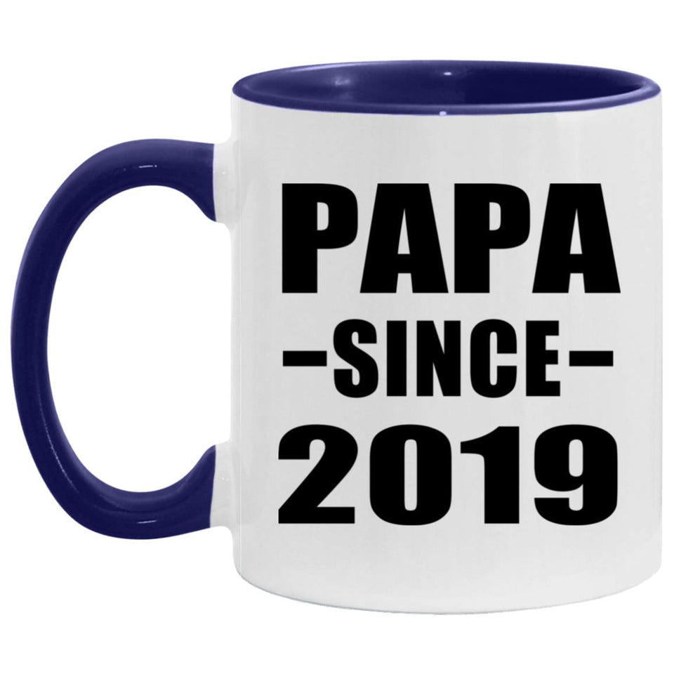 Papa Since 2019 - 11oz Accent Mug Purple