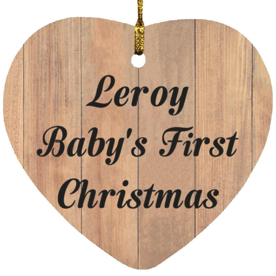 Leroy Baby's First Christmas - Heart Ornament C