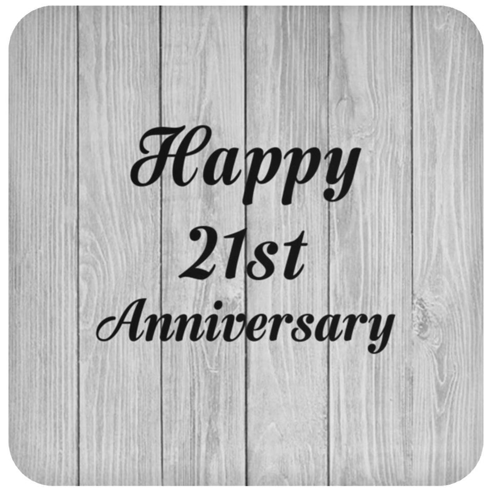 Happy 21st Anniversary - Drink Coaster F