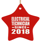 Electrical Technician Since 2018 - Star Ornament