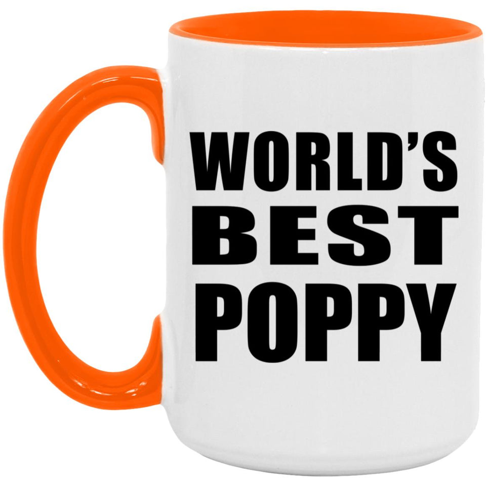 World's Best Poppy - 15oz Accent Mug Orange