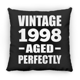 26th Birthday Vintage 1998 Aged Perfectly - Throw Pillow Black