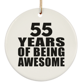 55th Birthday 55 Years Of Being Awesome - Circle Ornament