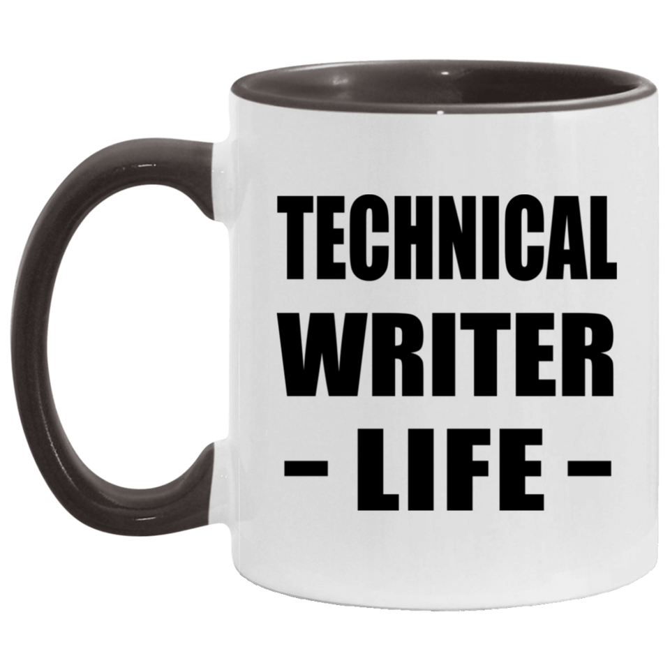 Technical Writer Life - 11oz Accent Mug Black