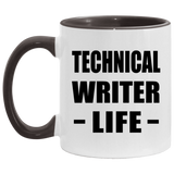 Technical Writer Life - 11oz Accent Mug Black